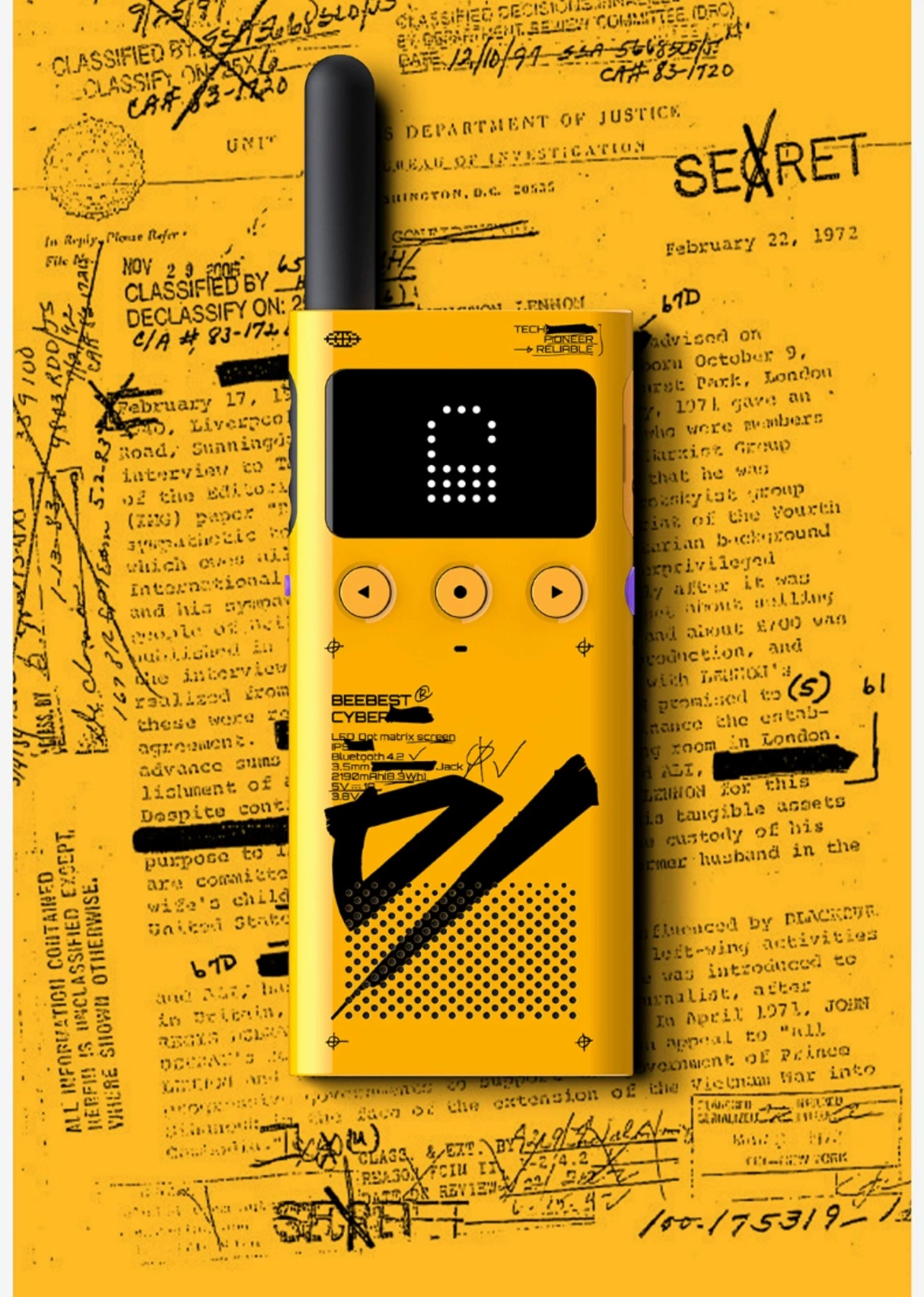 The Beebest Lightweight Outdoor Analog Walkie-Talkie features a slim body, a mobile phone programming and positioning function, and Bluetooth connectivity.