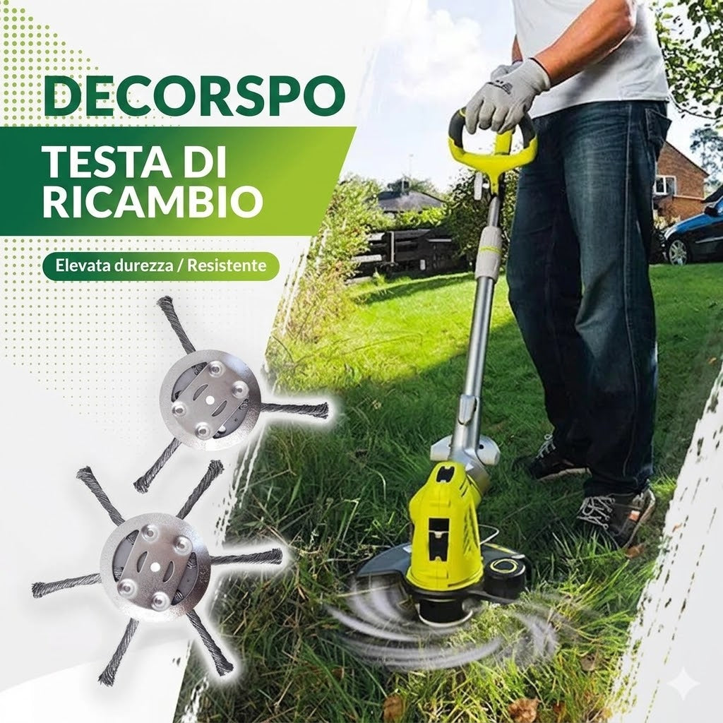 👨‍🌾Testina per decespugliatore con spazzola in filo d'acciaio da 6 pollici