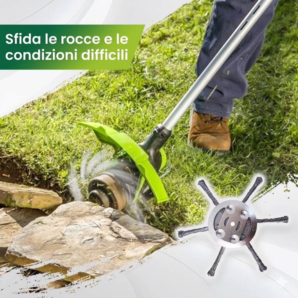 👨‍🌾Testina per decespugliatore con spazzola in filo d'acciaio da 6 pollici