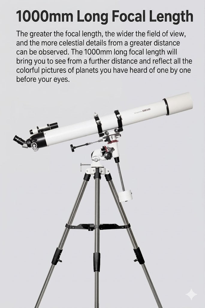 Beebest Professional astronomical telescope for stargazing, deep space exploration, high-definition, high-magnification, 1000mm large-aperture refractories, suitable for students.