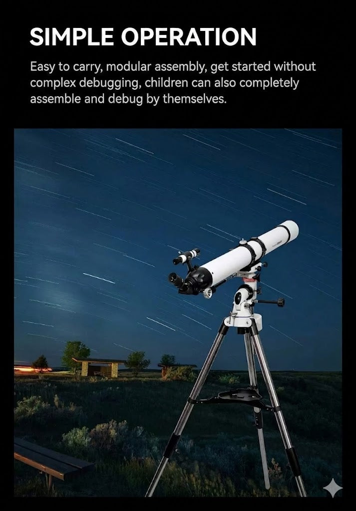 Beebest Professional astronomical telescope for stargazing, deep space exploration, high-definition, high-magnification, 1000mm large-aperture refractories, suitable for students.
