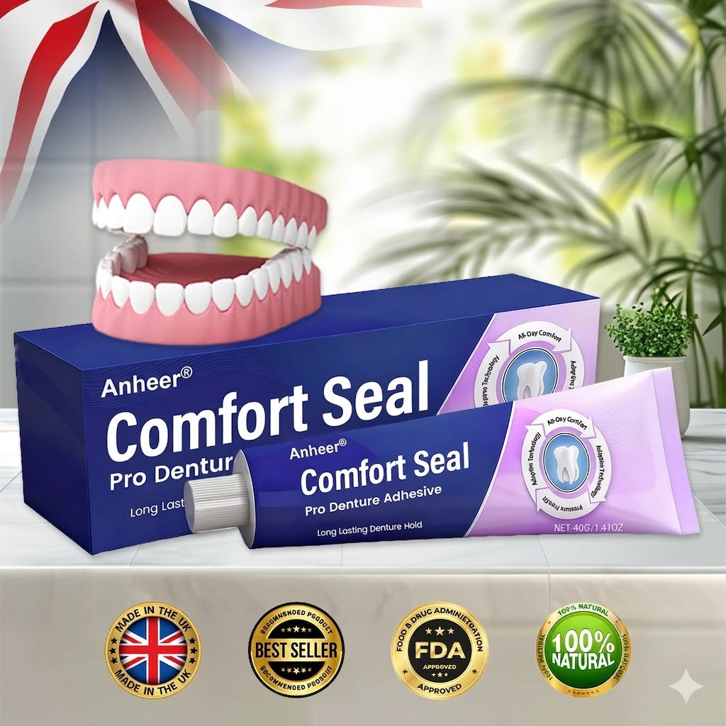 🔥 LIMITED SPECIAL OFFER 🔥 Anheer® Comfort Seal Pro Denture Adhesive🦷💜FDA Certified (Clinically Proven 96- Hour Lock Hold for Secure, Comfortable & Zinc-Free Denture Fit)