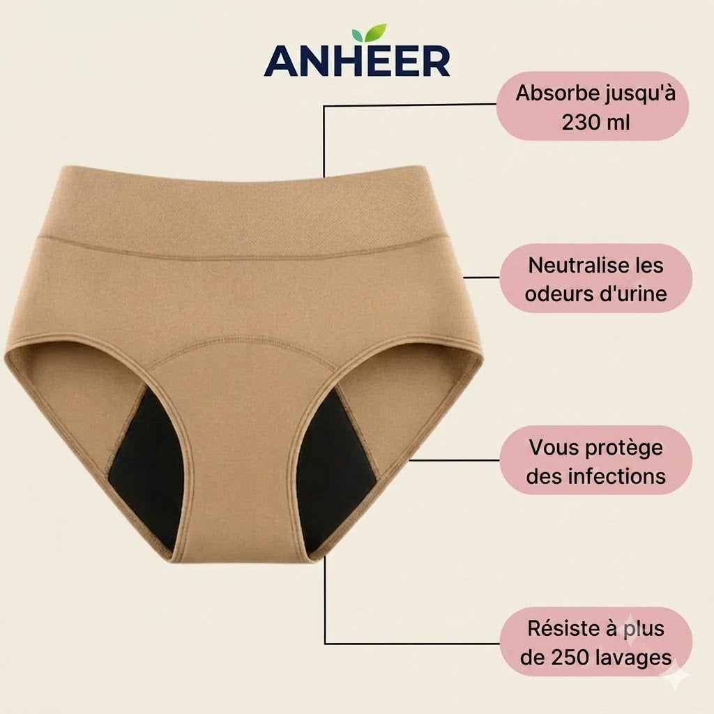 💖 Dernier jour à -50 % | Lot de 4 culottes anti-fuites ANHEER™